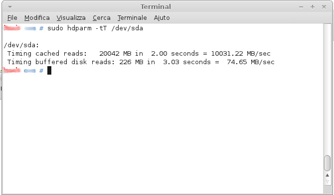 Risultato test velocità harddisk Risultato test velocità harddisk